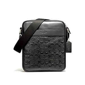 ♠️Coach Black Unisex Signature LeatherFlight Bag🖤